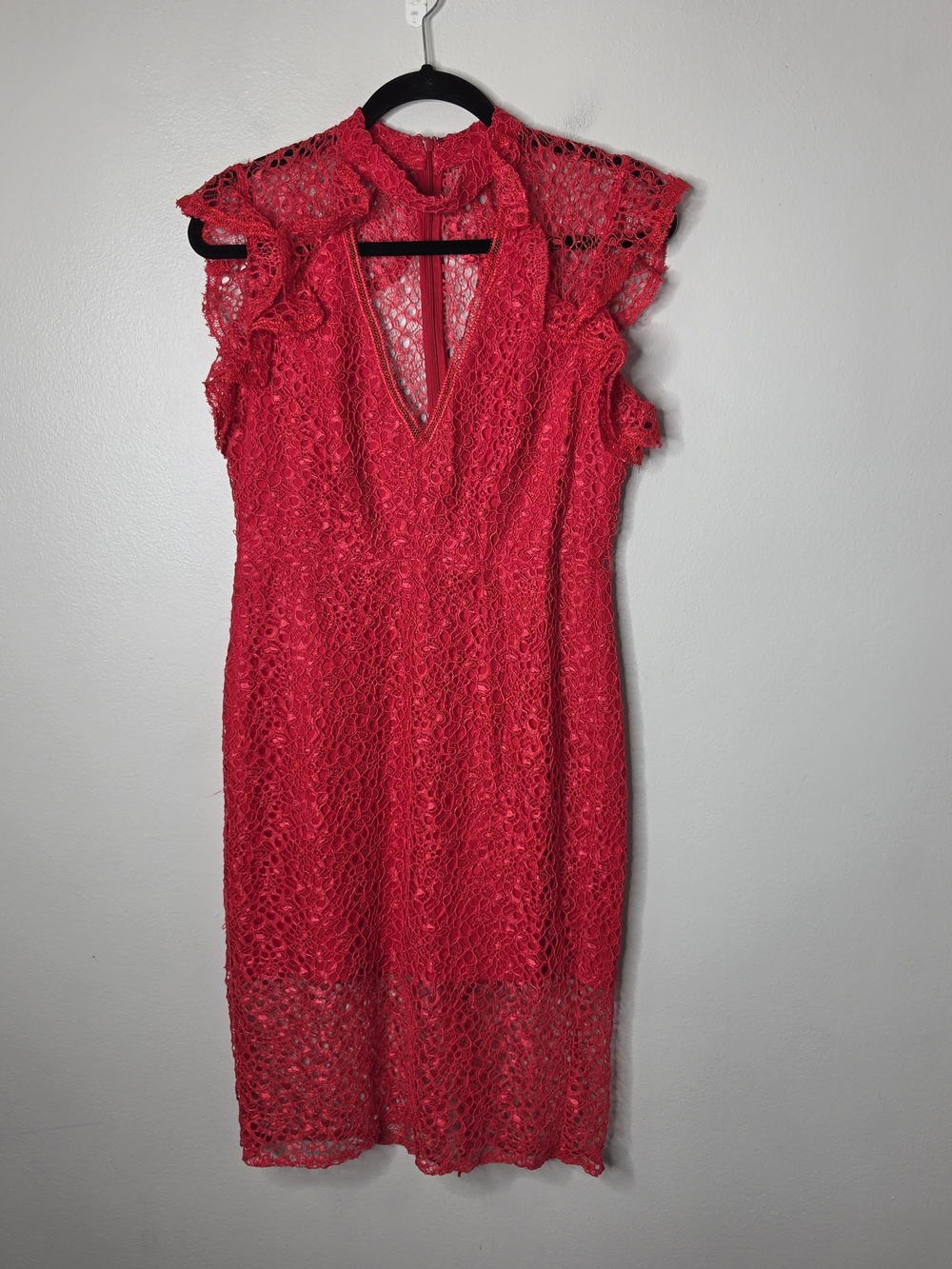 Alexis Halley Red Lace Sheath Dress